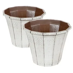 Set Of 4 'Callista' Round Planters And Baskets 25-30cm (10-12in) Vintage Rust 6 Set Of 4 'Callista' Round Planters And Baskets 25-30cm (10-12in) Vintage Rust -Verdant Vibes Zone 130367 2