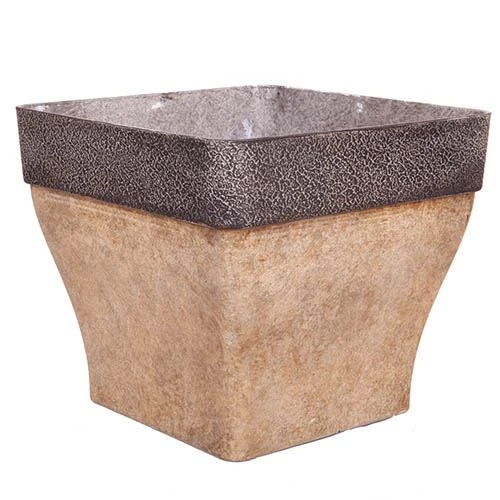 'Diablo' Square Planter 36cm (14in) Brown 2 'Diablo' Square Planter 36cm (14in) Brown - Image 2