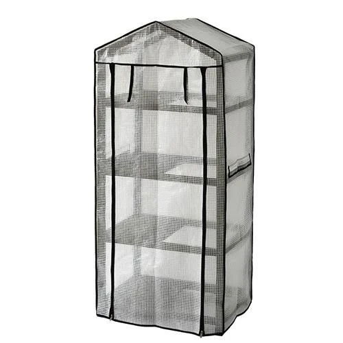 Wooden Greenhouse Nursery & PE Cover - Grey Wash 1 Wooden Greenhouse Nursery & PE Cover - Grey Wash