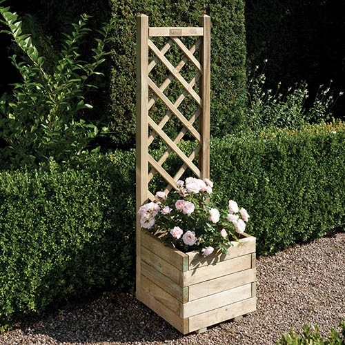 Square Planter & Lattice 1 Square Planter & Lattice