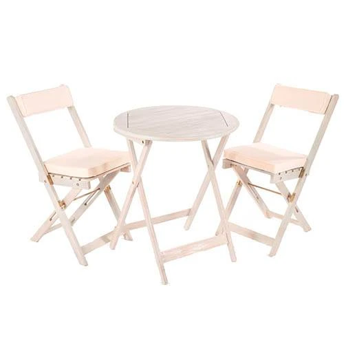 Raffles Bistro Set With Cushions - White 2 Raffles Bistro Set With Cushions - White - Image 2