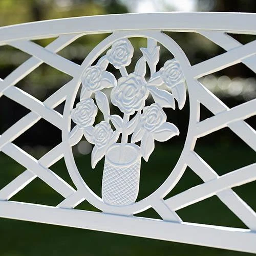 Coalbrookdale Garden Bench White 2 Coalbrookdale Garden Bench White - Image 2