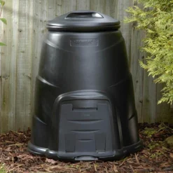 Black Compost Bin With Base Plate - 220 Litre